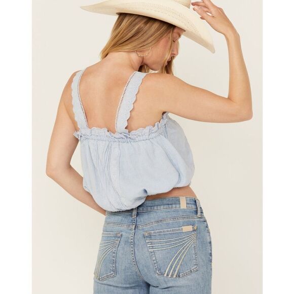 Free People NWT Because of You Tank in Light Blue Size Small - Picture 6 of 13